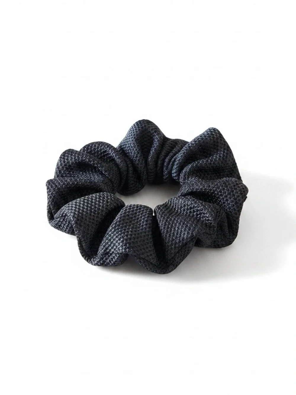 Black Soft Comfy Stretchy Square Textured Fabric Scrunchie Other Colors Avail